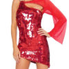 One Shoulder Club Dress With Sequins