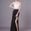 Prom Dresses Strapless Beading High Split Sexy Formal Evening Dress