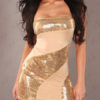 Red/Blonde/Silver Club Dress Sequins Detail Sexy Bodycon Dress