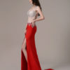 Red Prom Long Mermaid Evening Party Dress With Train - Image 5