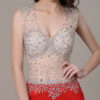 Red Prom Long Mermaid Evening Party Dress With Train - Image 9