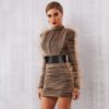 Ruched Bodycon Long Party Ruffles Tulle Birthday Dress - Image 7