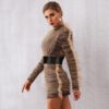Ruched Bodycon Long Party Ruffles Tulle Birthday Dress - Image 8