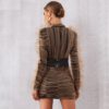 Ruched Bodycon Long Party Ruffles Tulle Birthday Dress - Image 9