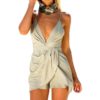 Sexy Backless Short Jumpsuits Beach Party Overalls Rompers