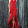 Sexy Club Dress Sleeveless Strappy Ruched High Low Maxi Dress