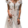 Sexy Cover Up Dress Crochet Lace Sheer Beachwear For Women