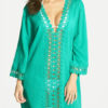 Sexy Cover Up Long Sleeve Cut Out Plunging Beachwear - Image 3