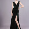 Sexy Evening Velvet Dark Green Long Prom Dress With Train