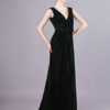Sexy Evening Velvet Dark Green Long Prom Dress With Train - Image 3