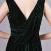 Sexy Evening Velvet Dark Green Long Prom Dress With Train - Image 6