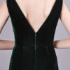 Sexy Evening Velvet Dark Green Long Prom Dress With Train - Image 7