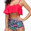 Sexy High-waist Flounces Spaghetti Strap Tankinis For Women - Image 10