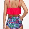 Sexy High-waist Flounces Spaghetti Strap Tankinis For Women - Image 12
