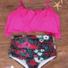Sexy High-waist Flounces Spaghetti Strap Tankinis For Women - Image 4