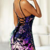 Sexy Party Dress Spaghetti Straps Purple Club Dress For Women - Image 2