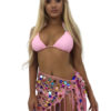 Sexy Sarong Sequins Fringe Brocade Cover Up