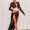 Sexy V Neck Long Sleeve Split Party Jumpsuit