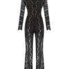 Sexy V Neck Long Sleeve Split Party Jumpsuit - Image 5