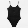 Sleeveless Letter Print Straps Women Summer Casual Bodysuits - Image 5