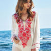 Swimsuit Cover Ups Long Sleeve Sheer Printed Women Beach Bathing Suit