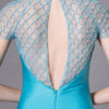 Teal Evening Illusion Prom Floor Length Sheath Dress - Image 4