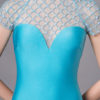 Teal Evening Illusion Prom Floor Length Sheath Dress - Image 5