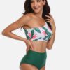 Tropical Floral High Waist Single Strap Sexy Bikinis Swimsuits For Women