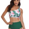 Tropical Floral High Waist Single Strap Sexy Bikinis Swimsuits For Women - Image 6