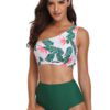 Tropical Floral High Waist Single Strap Sexy Bikinis Swimsuits For Women - Image 4