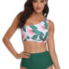 Tropical Floral High Waist Single Strap Sexy Bikinis Swimsuits For Women - Image 3