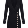 Turndown Collar Plunging Buttons Bodycon Dress - Image 4