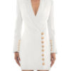 Turndown Collar Plunging Buttons Bodycon Dress - Image 6