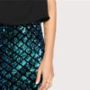 Two Tone Sparkle Combo Skinny Modern Lady Party Dress - Image 5