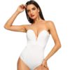 V Neck Sexy Casual Strapless Women Autumn Plain Elegant Bodysuits - Image 5
