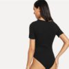 V Neck Short Sleeve Women Summer Autumn Elegant Bodysuits - Image 4