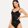 Velvet Solid Women Summer Sleeveless Tshirt Sexy BodySuits - Image 3
