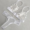White Bathing Suit Sexy Bikini See Through Flower Strappy Women Beach Swimwear - Image 4