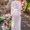 White Cover Up Maxi Dress Lace Sheer Long Sleeve Women Beach Swimwear - Image 2