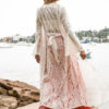 White Cover Up Sheer Bell Sleeve Open Front Plus Size Sexy Bathing Suit - Image 3