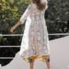 White Cover Up Women Lace Sheer Open Front Beach Dress - Image 3