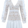White Lace Plunging Party Sexy Mini Dress - Image 5