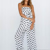 Wide Leg Jumpsuit Polka Dot Straps Women Vintage Jumpsuit