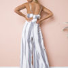 Wide Leg Jumpsuit Striped Straps Low Back Summer Jumpsuit For Women - Image 2