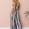 Wide Leg Jumpsuit Striped Straps Low Back Summer Jumpsuit For Women - Image 7