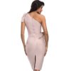 Women Apricot One Shoulder Tassel Runway Party Dresses - Image 3