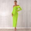 Women Bandage Off Shoulder Evening Party Maxi Dress