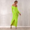 Women Bandage Off Shoulder Evening Party Maxi Dress - Image 3