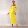 Women Bandage Off Shoulder Evening Party Maxi Dress - Image 4
