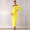 Women Bandage Off Shoulder Evening Party Maxi Dress - Image 5